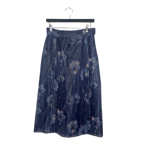 Jason Wu Techno Mesh Watercolor Print Skirt, Size 8 - Picture 1 of 6
